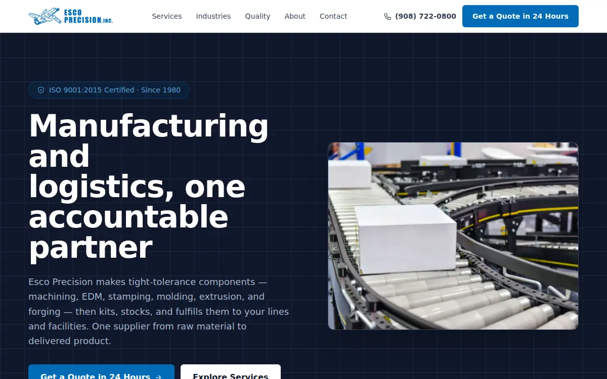 Homepage of Esco Precision INC