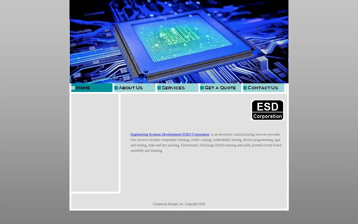 Homepage of Engineering Systems Development CORP