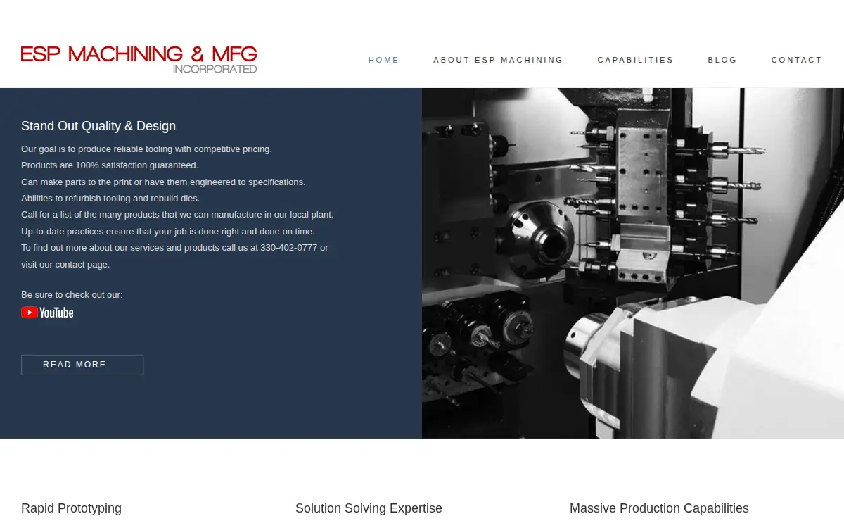 Homepage of Exotic Sport Products, INC.