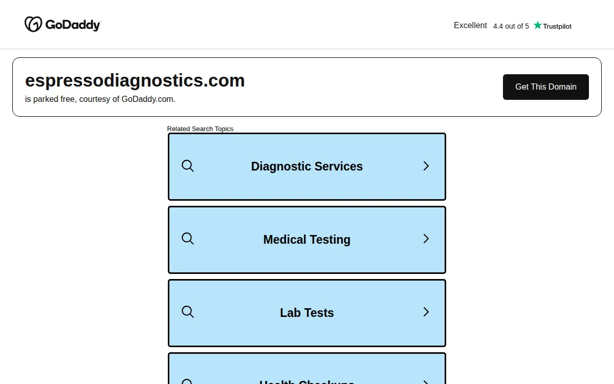 Homepage of Espresso Diagnostics LLC