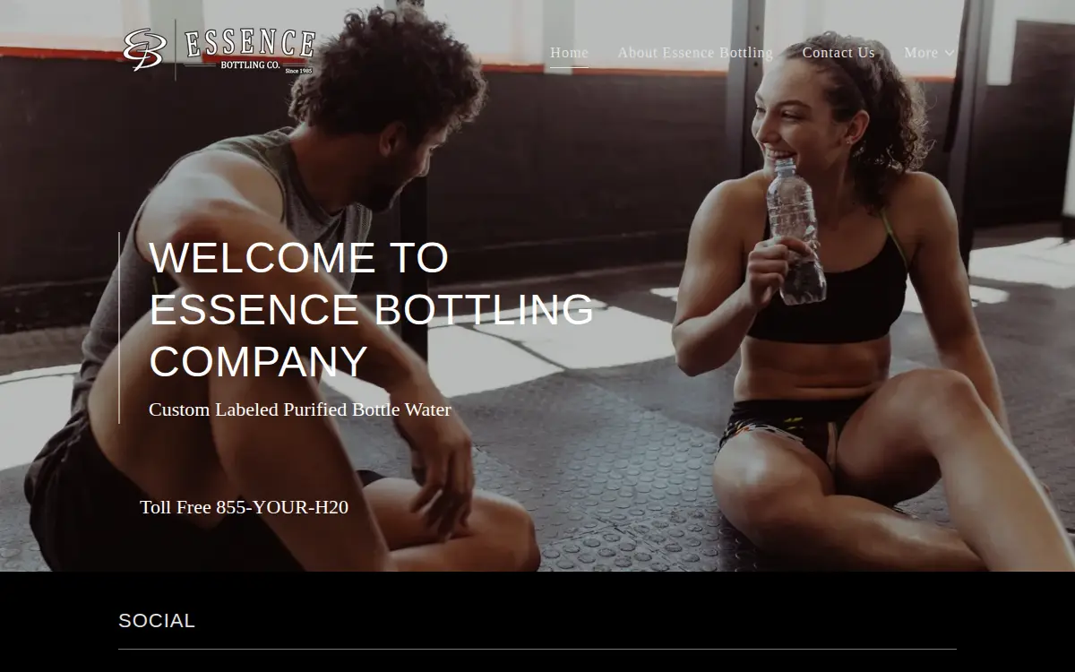 Homepage of Essence Bottling Company of Texas, INC.