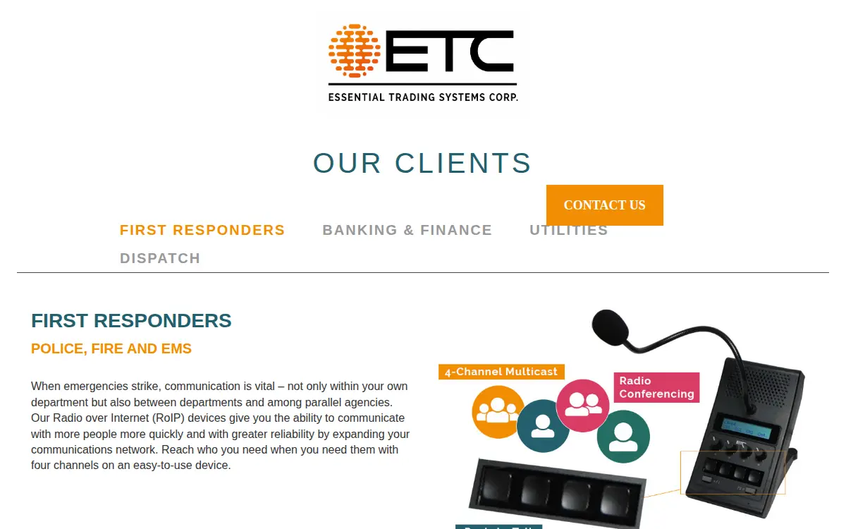 Homepage of Essential Trading Systems CORP