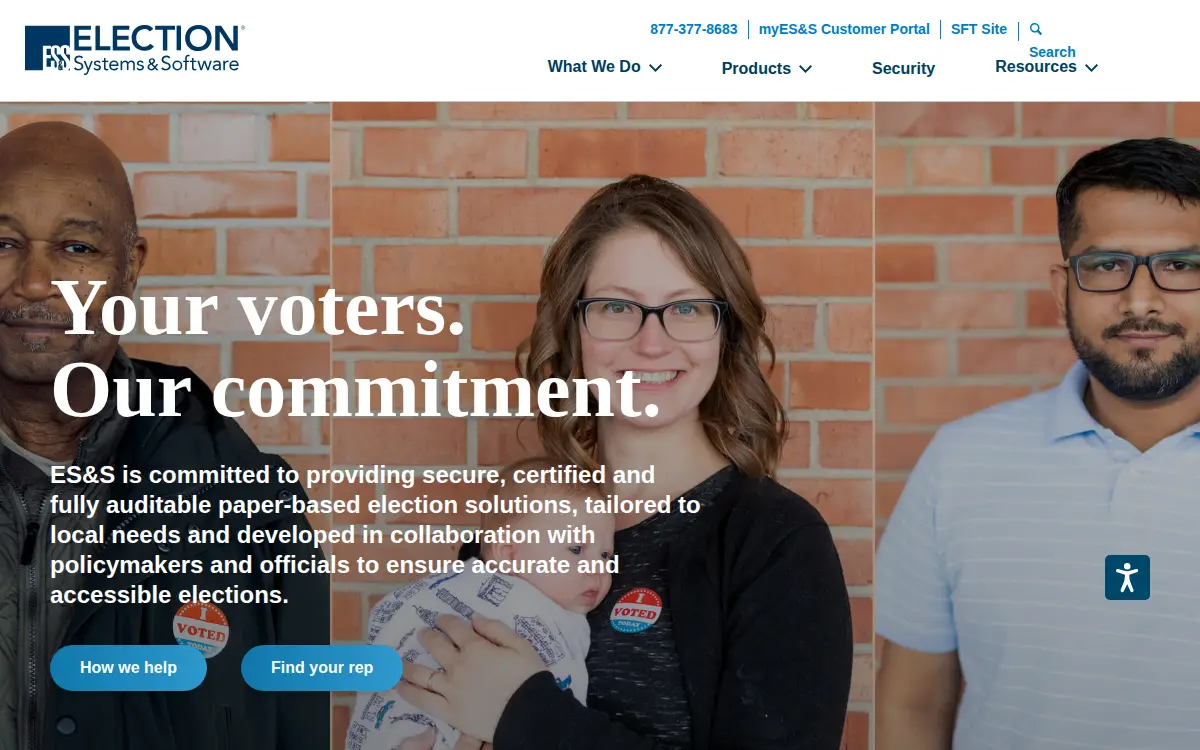 Homepage of Election Systems & Software LLC