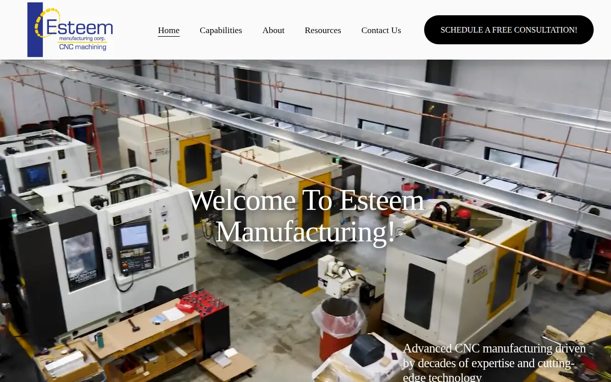 Homepage of Esteem Manufacturing Corporation