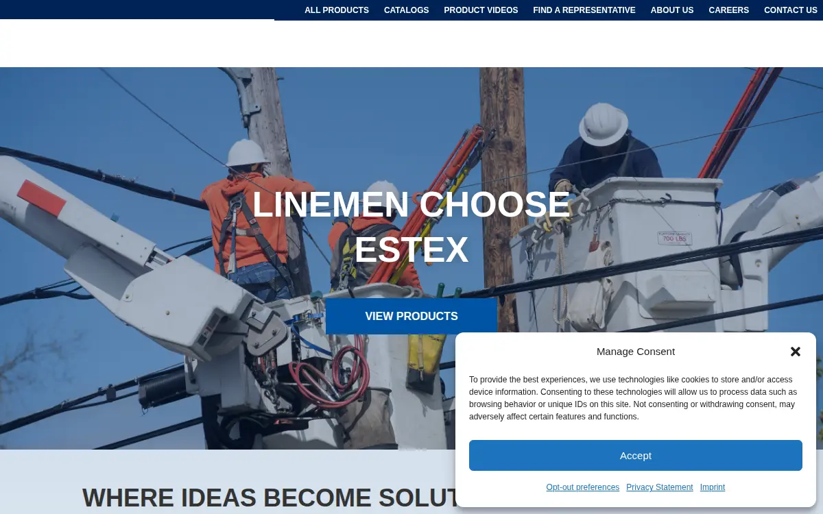 Homepage of Estex Manufacturing Company, INC.
