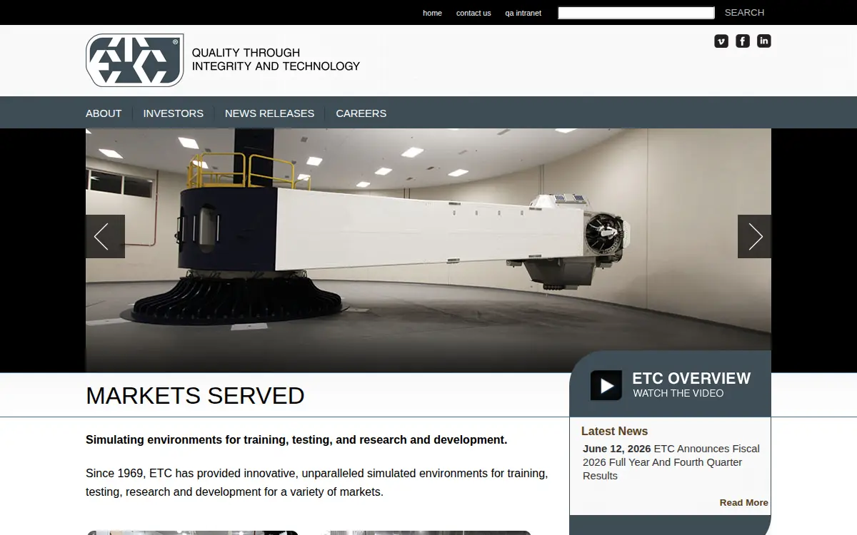 Homepage of Environmental Tectonics CORP