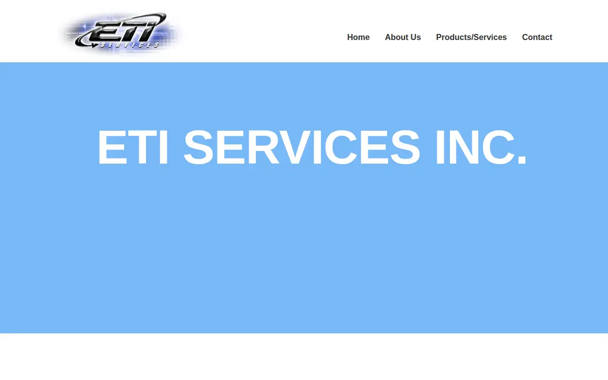 Homepage of Eti Services, INC.