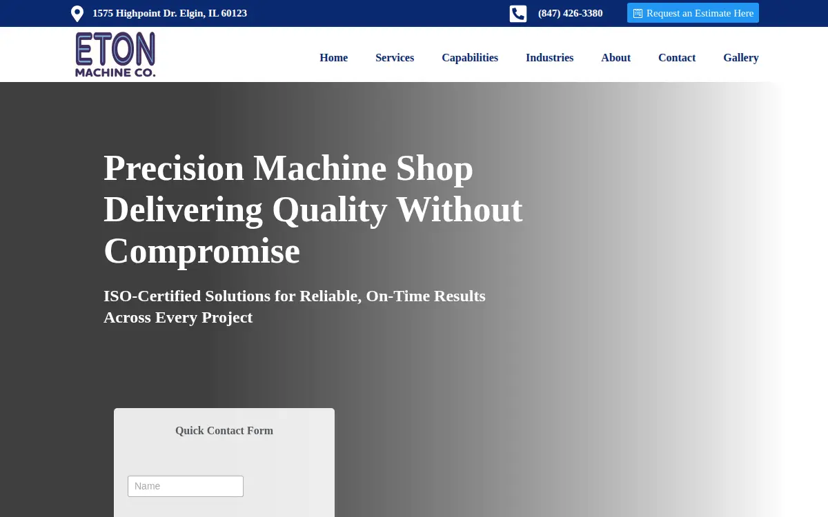 Homepage of Eton Machine Company Limited
