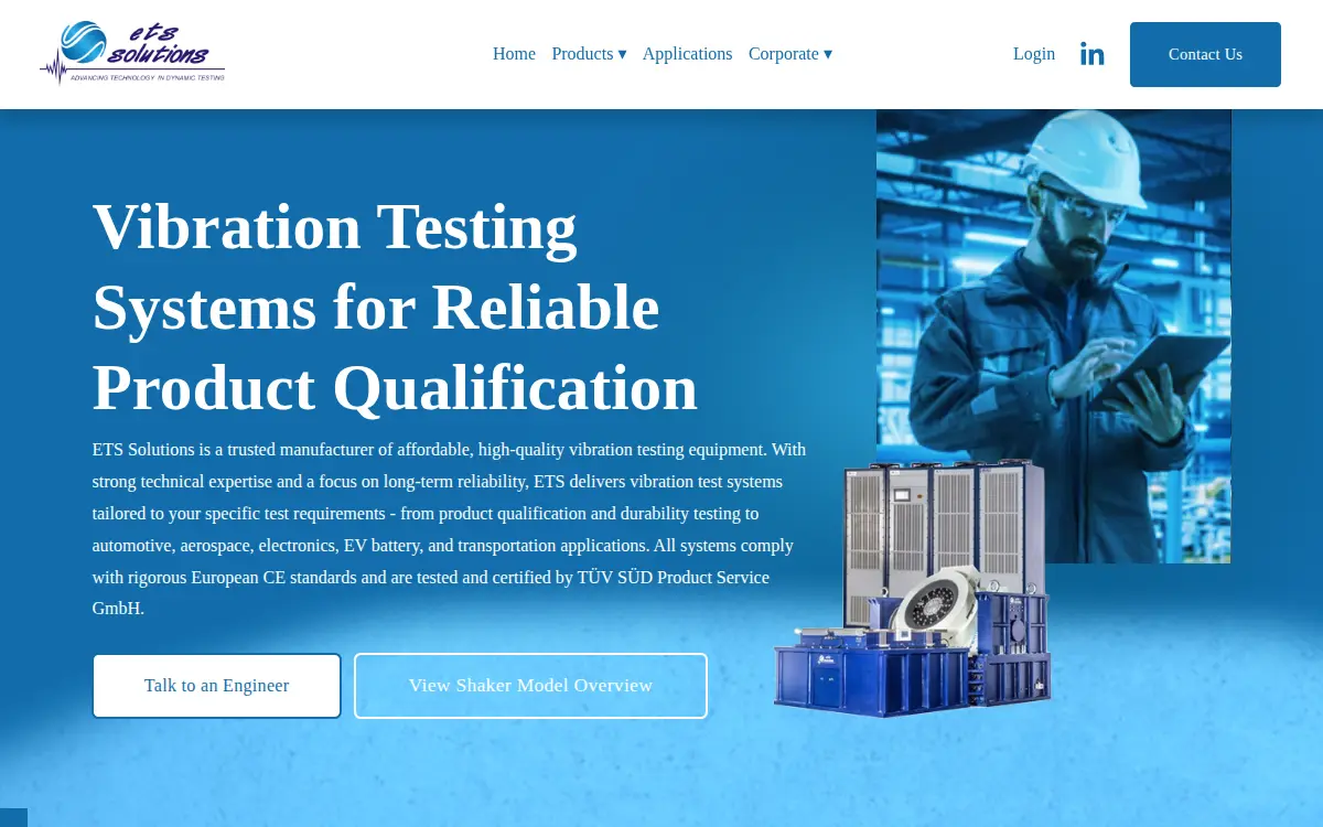 Homepage of Ets Solution North America LLC