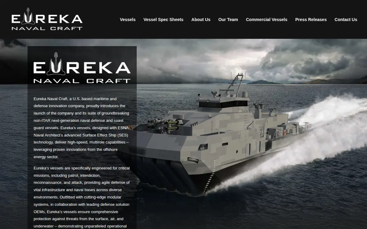 Homepage of Eureka Boats, LLC