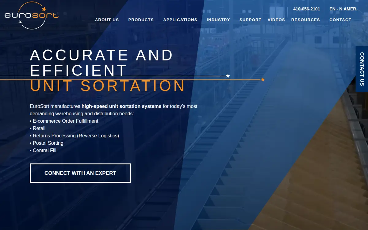 Homepage of Eurosort INC.