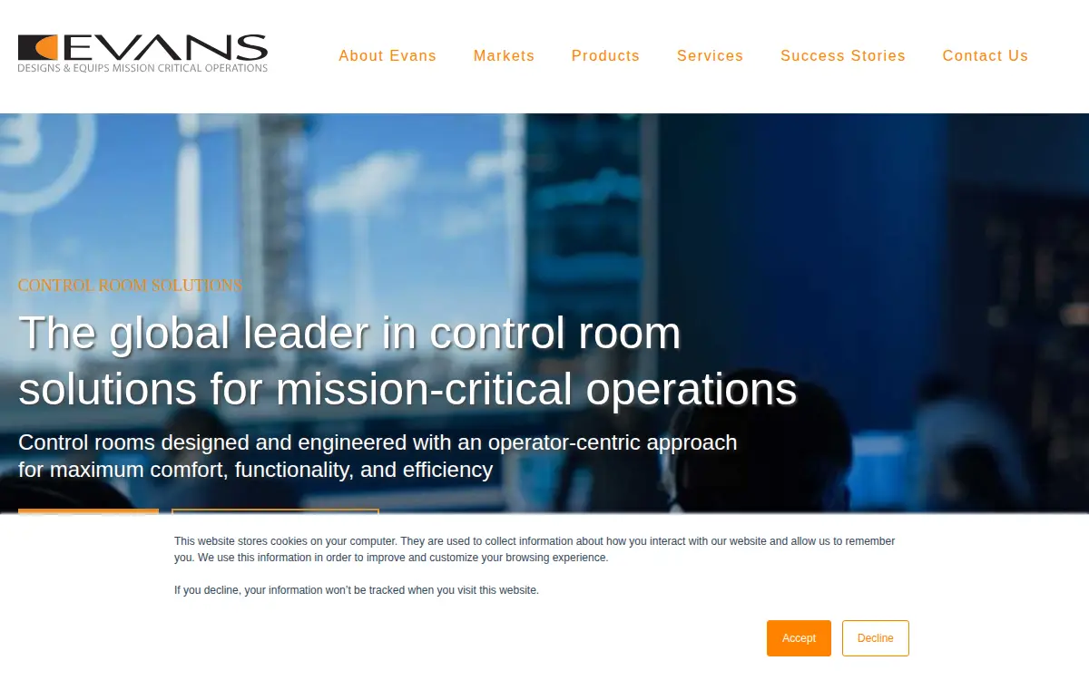 Homepage of Evans Consoles Incorporated