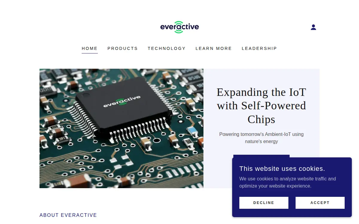 Homepage of Everactive, INC.