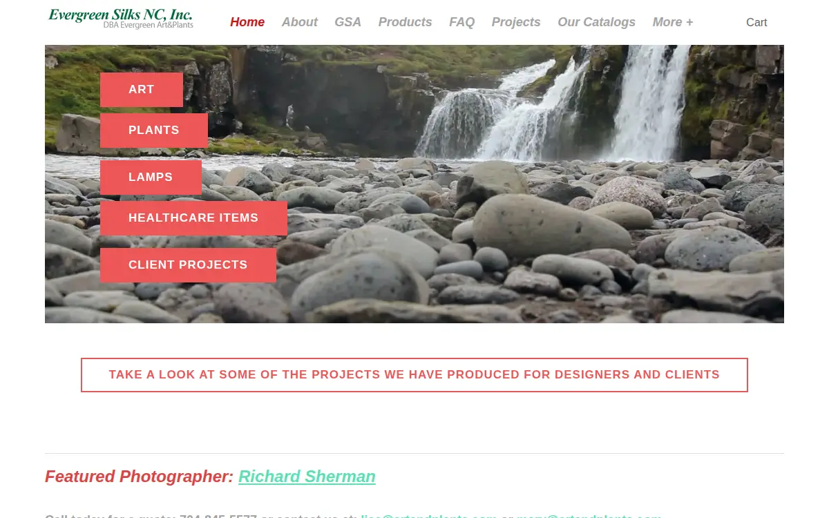 Homepage of Evergreen Silks N.c. INC