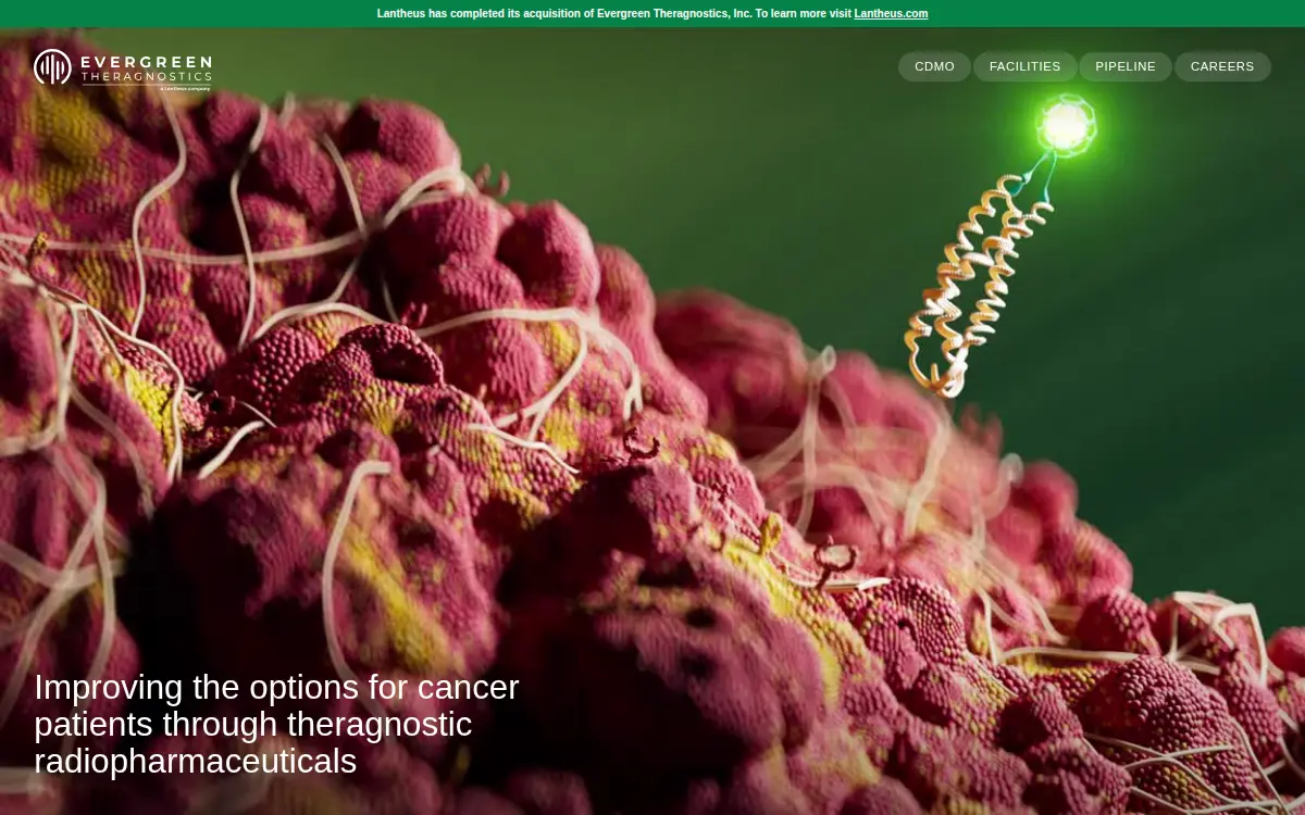 Homepage of Evergreen Theragnostics, INC.