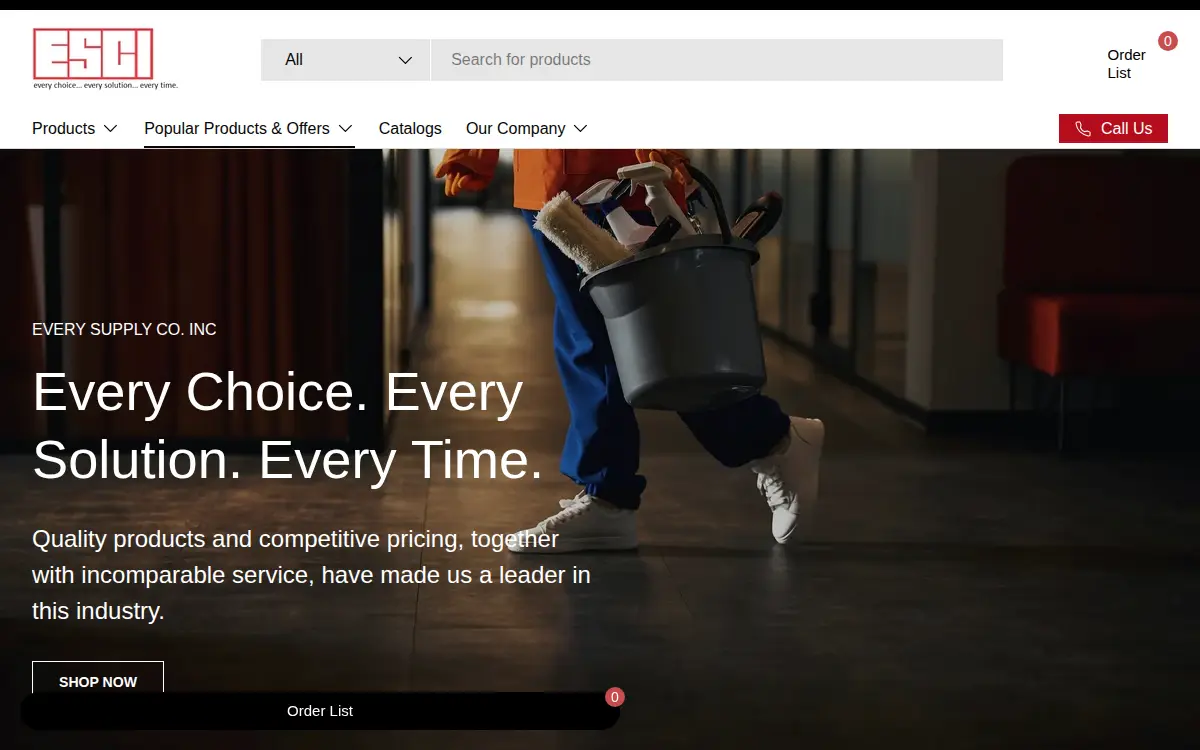 Homepage of Every Supply Co., INC.