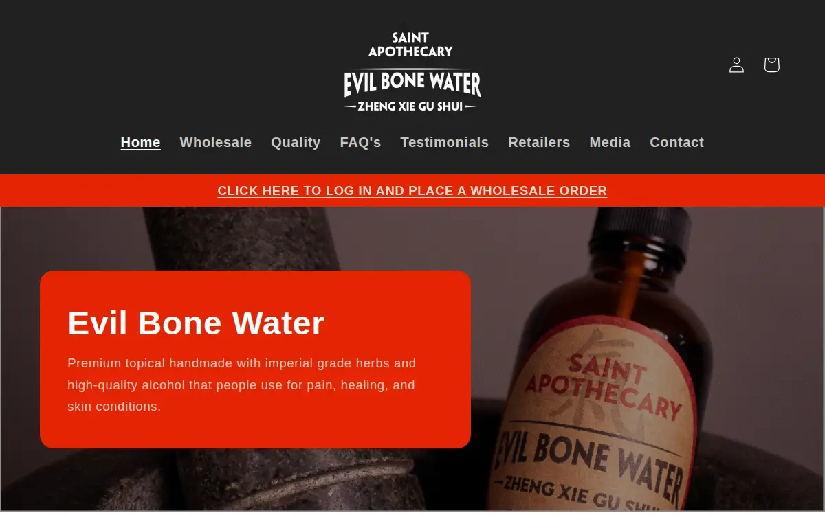Homepage of Saint Apothecary LLC