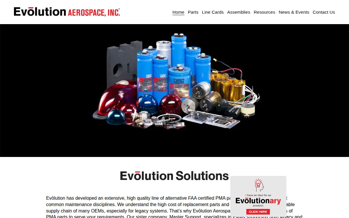 Homepage of Evolution Aerospace INC