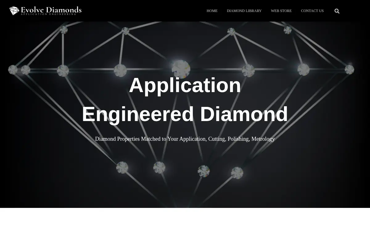 Homepage of Evolve Diamonds LLC