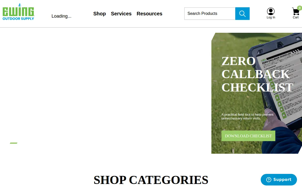 Homepage of Ewing Irrigation Products, INC.