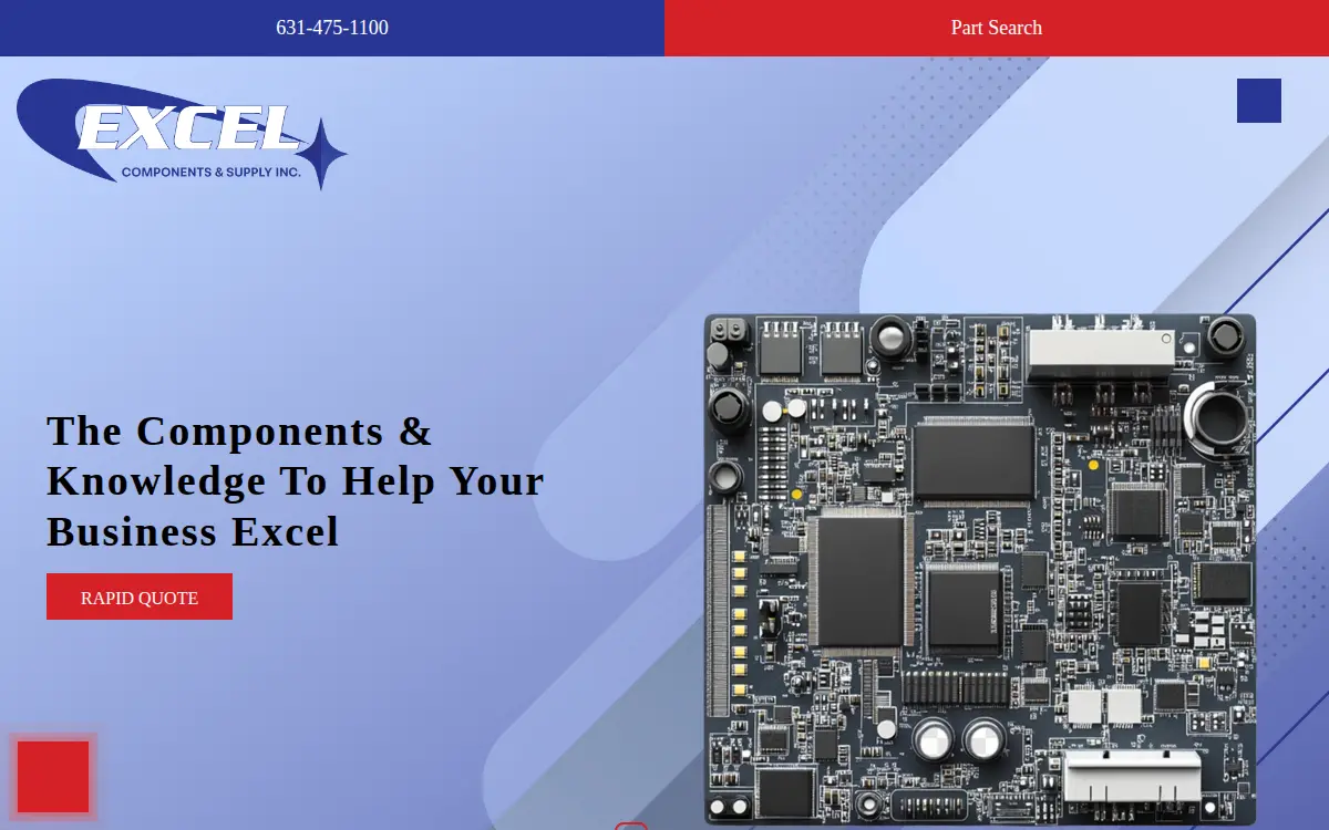 Homepage of Excel Components and Supply INC.
