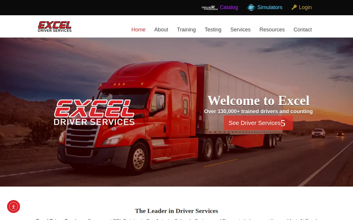 Homepage of Excel Driver Services, LLC