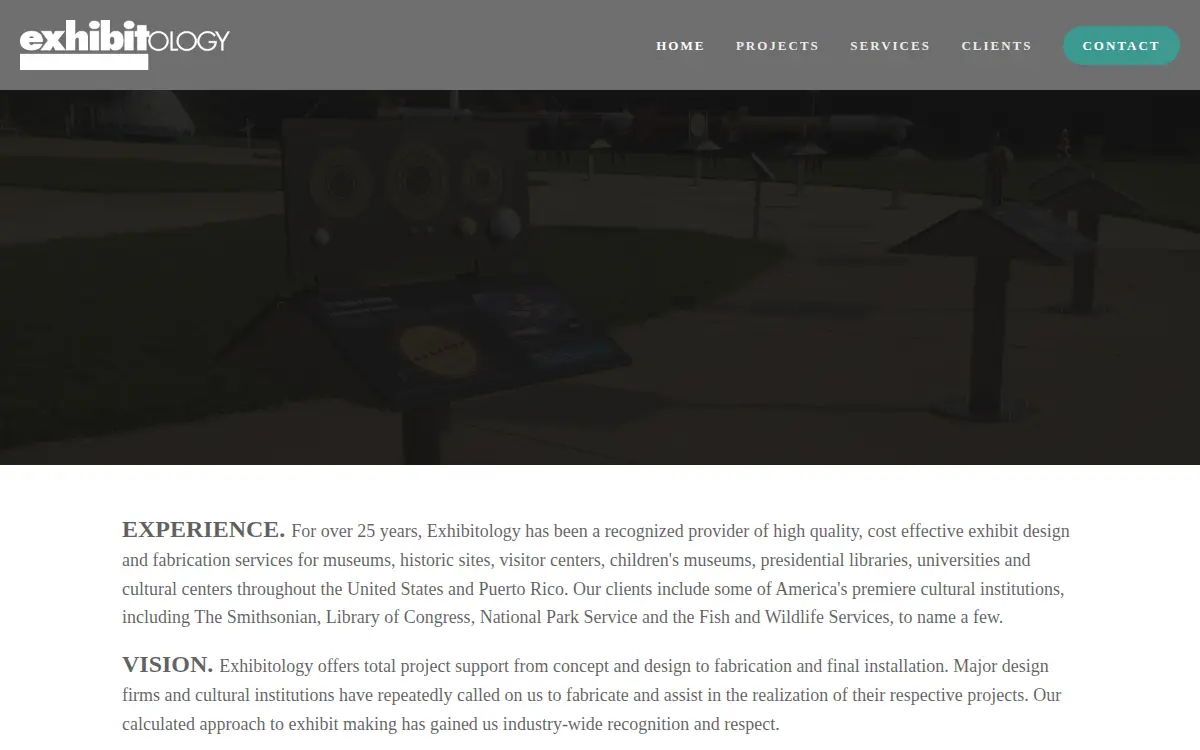 Homepage of Exhibitology, LLC