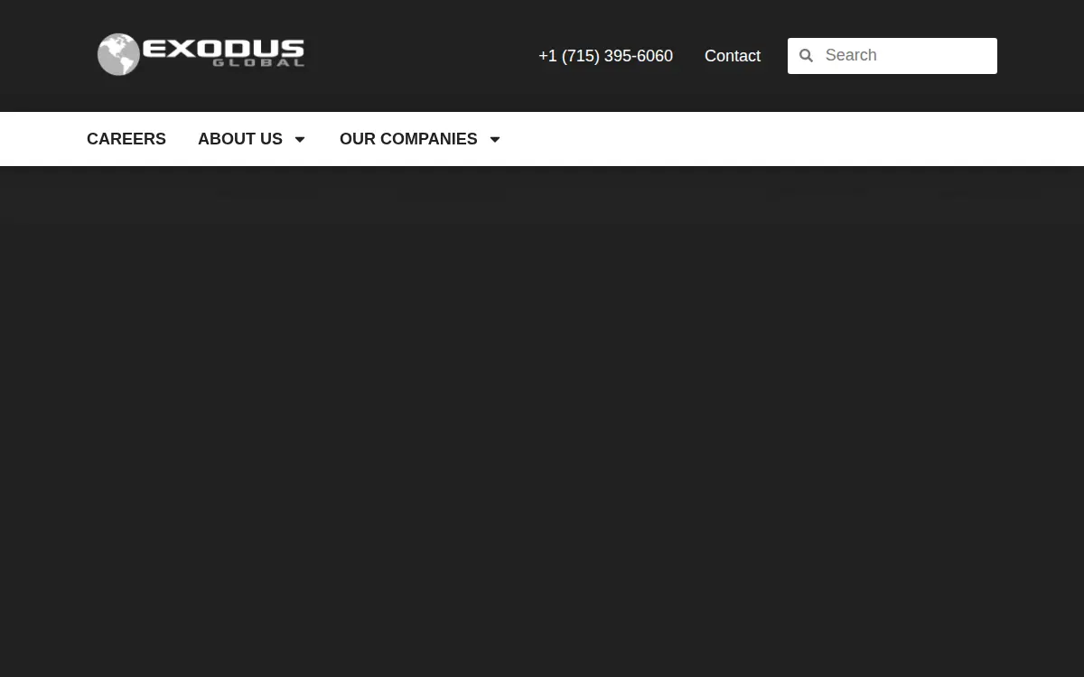 Homepage of Exodus Global LLC