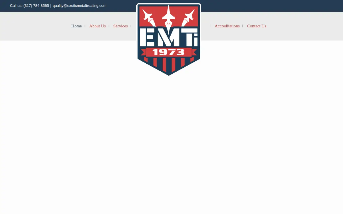 Homepage of Exotic Metal Treating, Incorporated