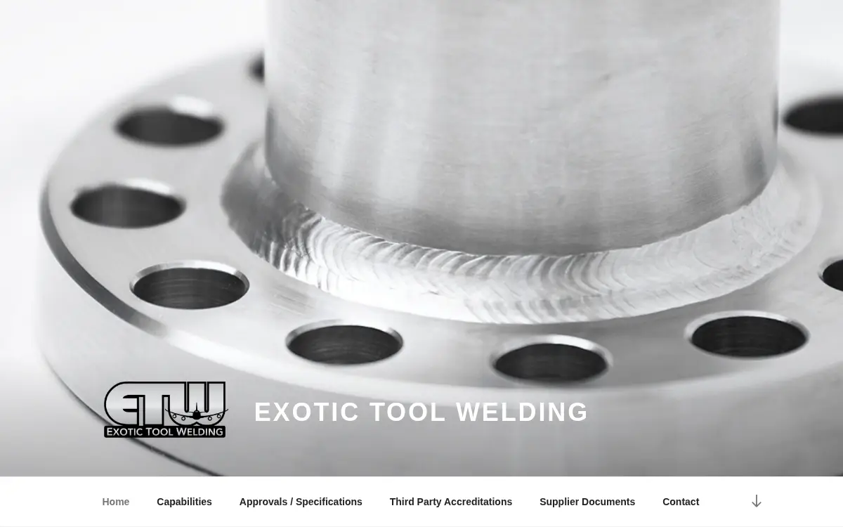 Homepage of Exotic Tool Welding, LLC