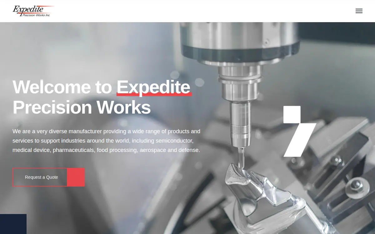 Homepage of Expedite Precision Works, INC.