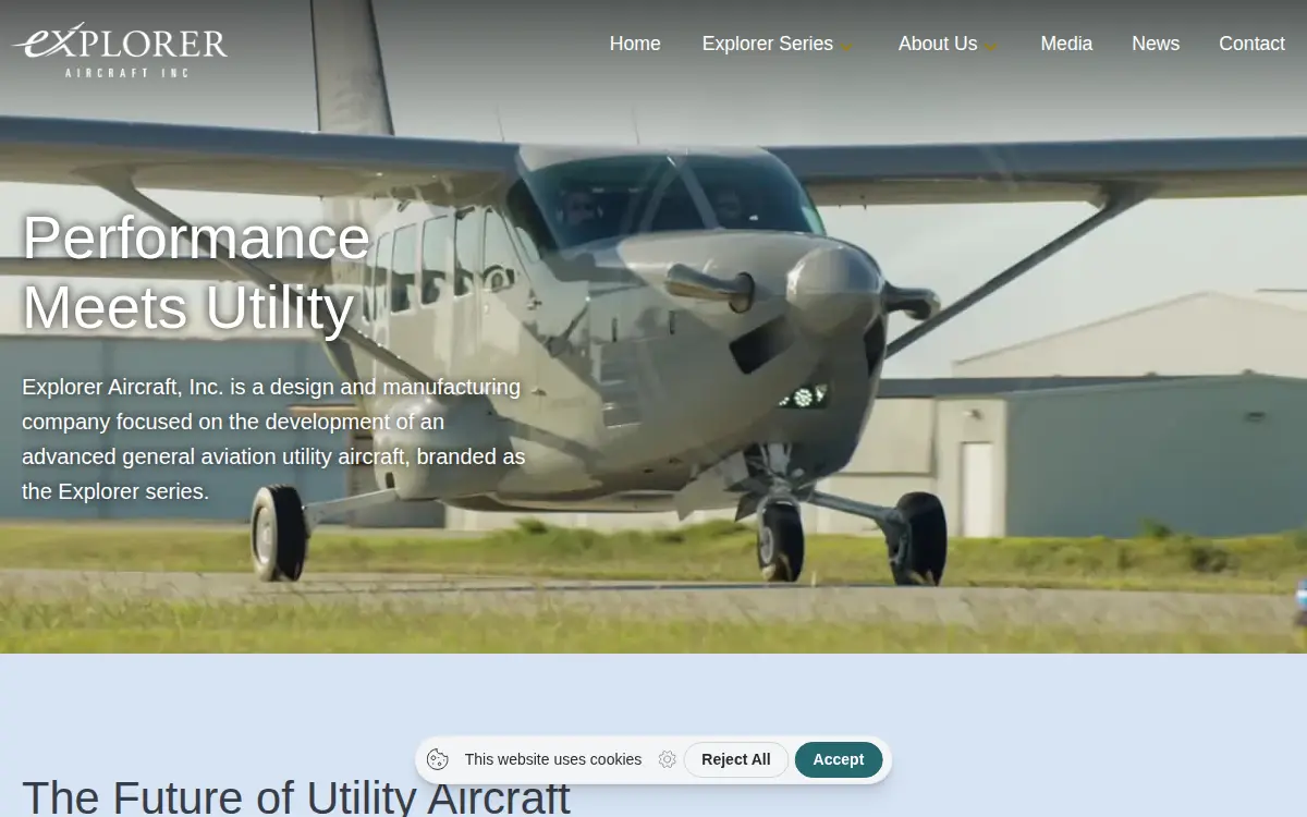 Homepage of Explorer Aircraft, INC.