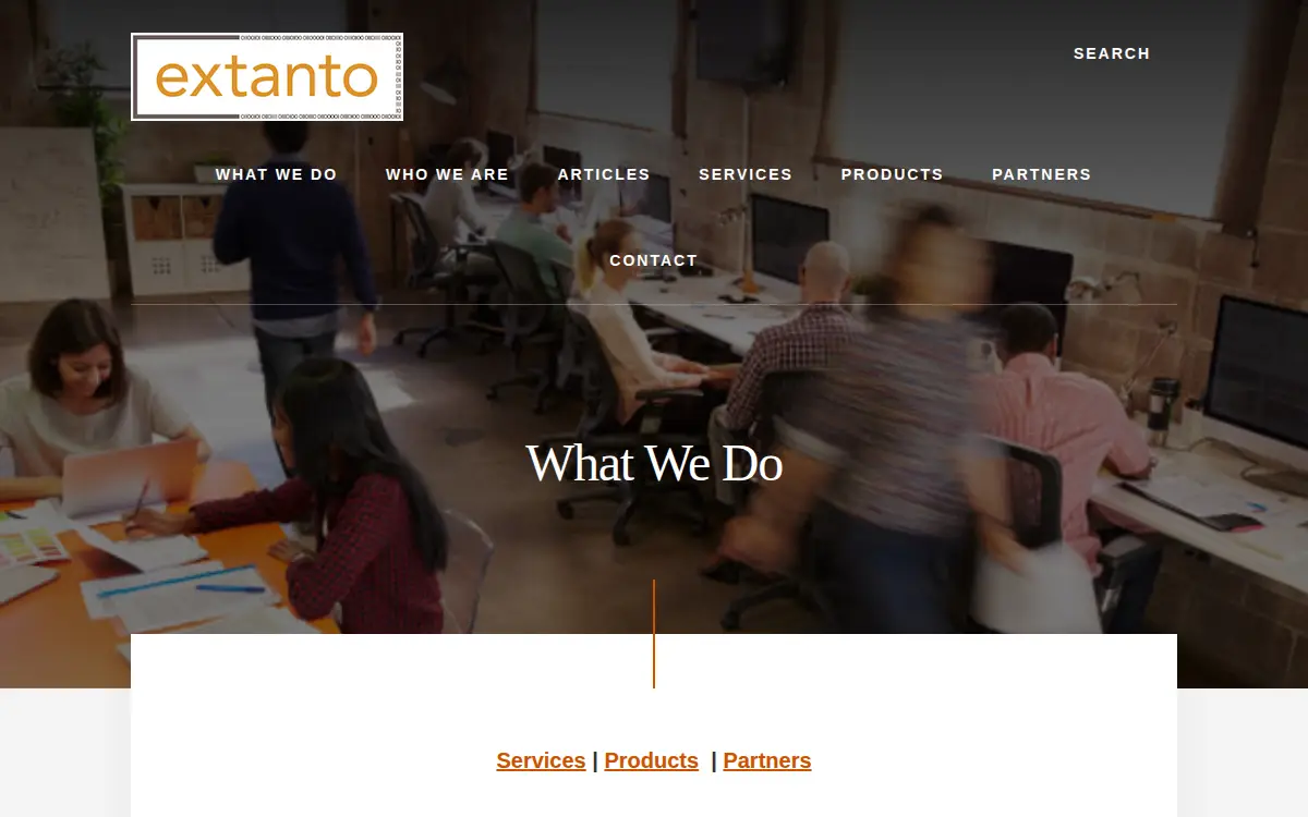 Homepage of Extanto Technology LLC