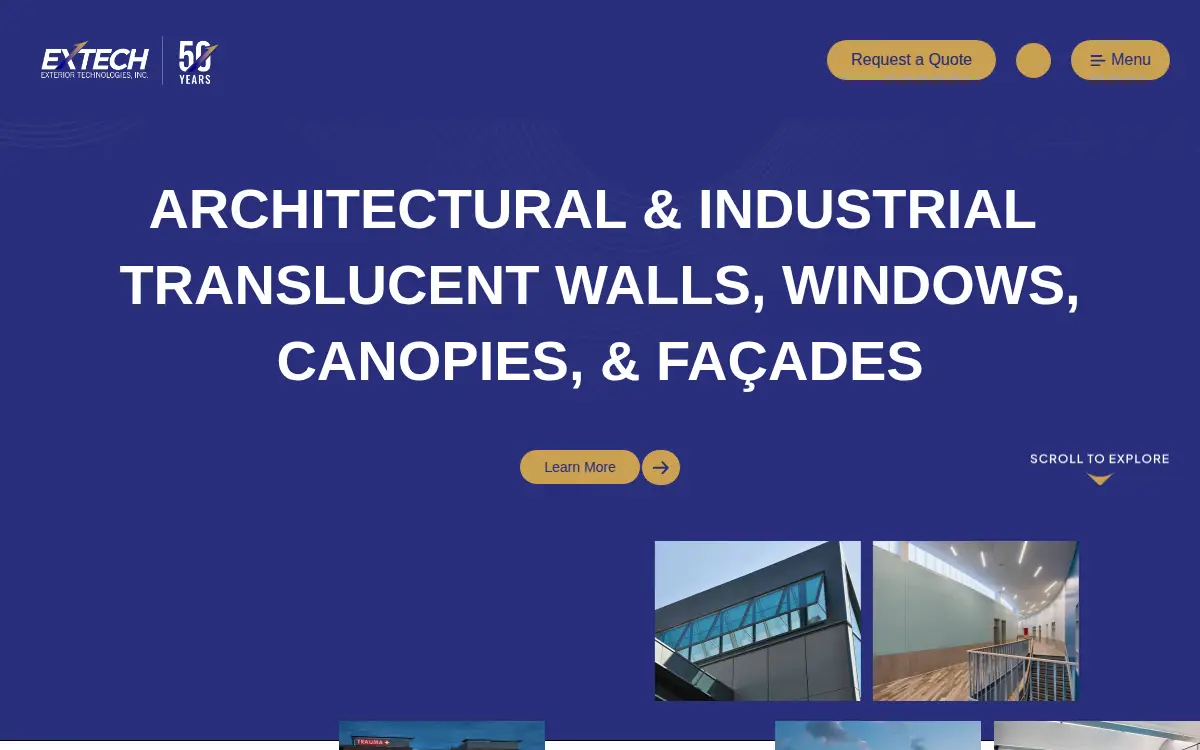 Homepage of Extech/exterior Technologies, INC.