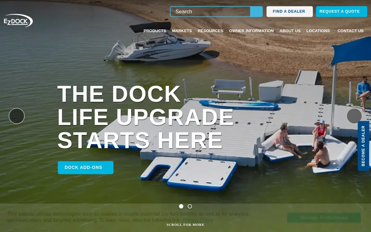 Homepage of E-z-dock, INC.