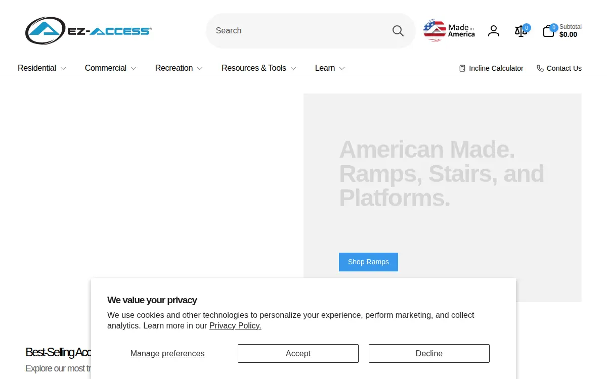 Homepage of Homecare Products, INC.