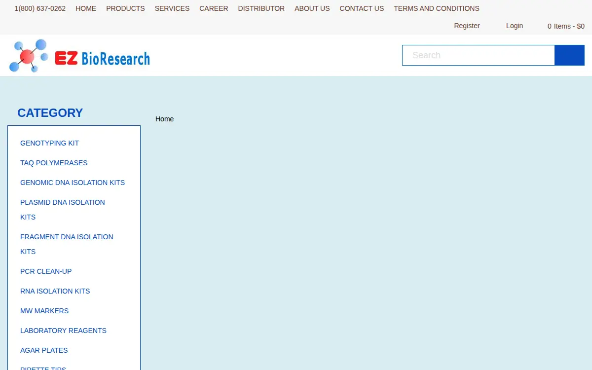 Homepage of Ez Bioresearch LLC