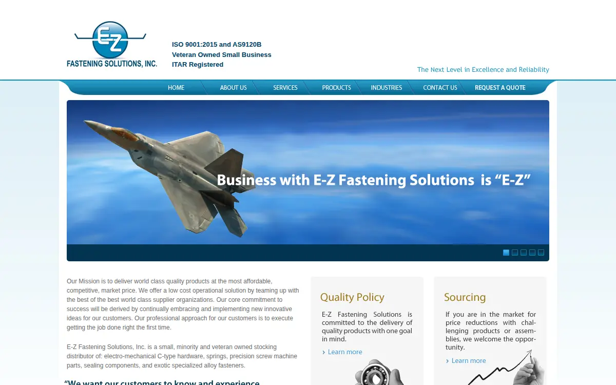 Homepage of E-z Fastening Solutions INC