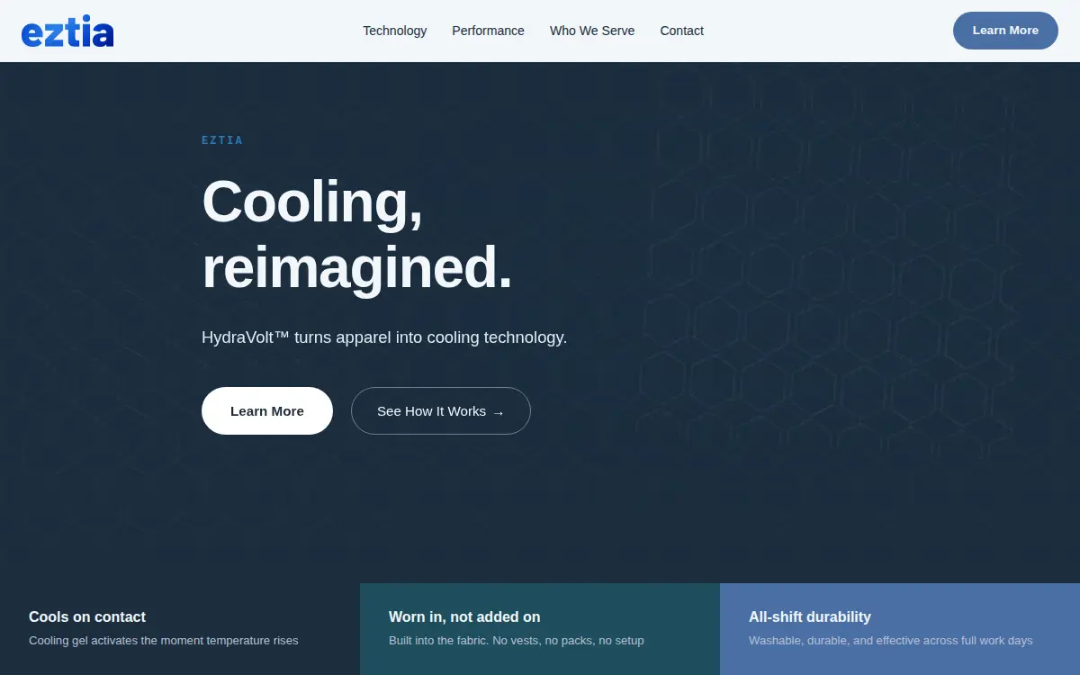 Homepage of Eztia CORP