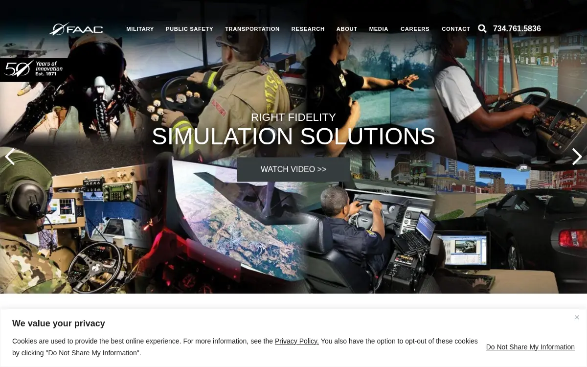 Homepage of Faac INC