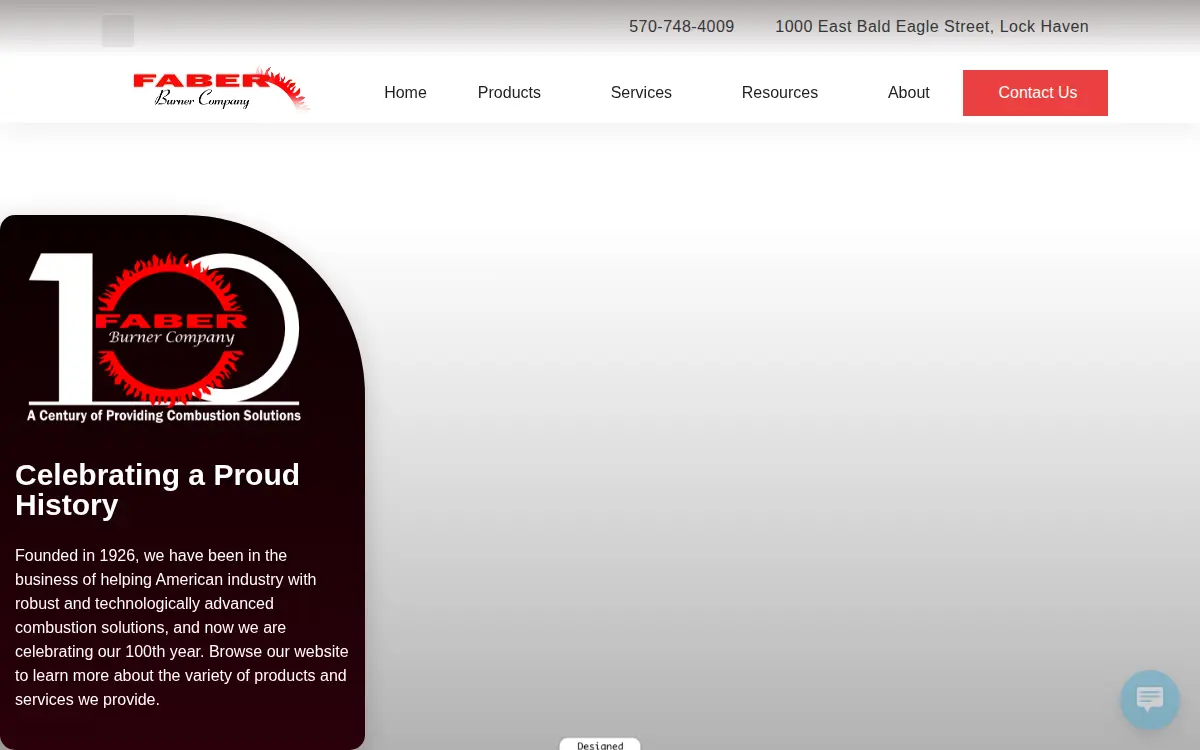 Homepage of Faber Burner Company