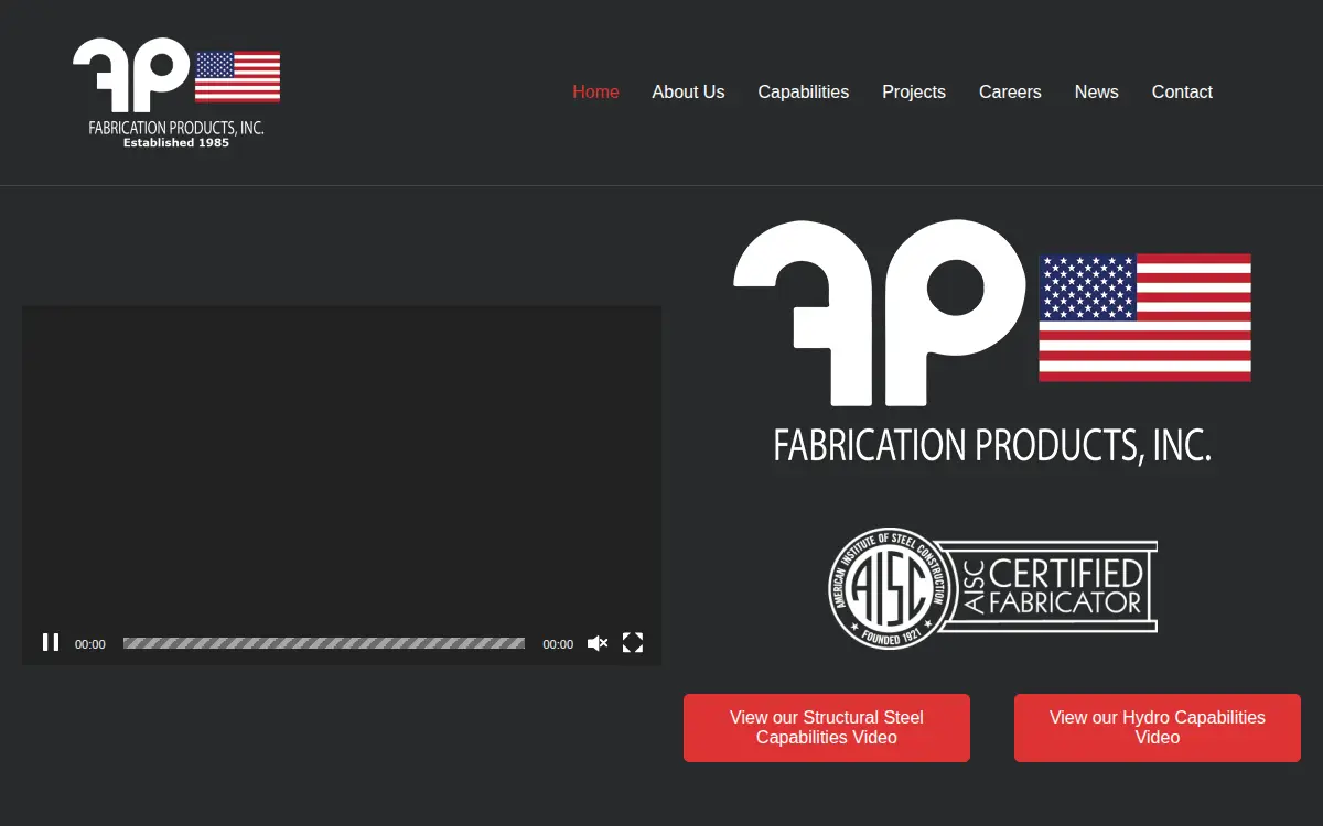 Homepage of Fabrication Products INC