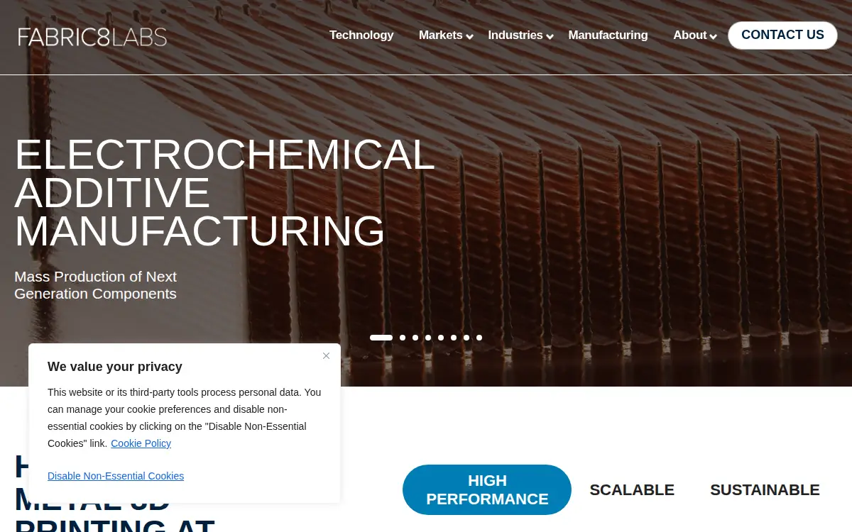 Homepage of Fabric8labs, INC