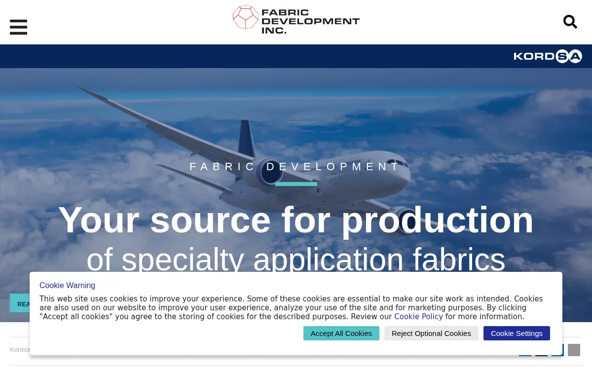 Homepage of Fabric Development INC