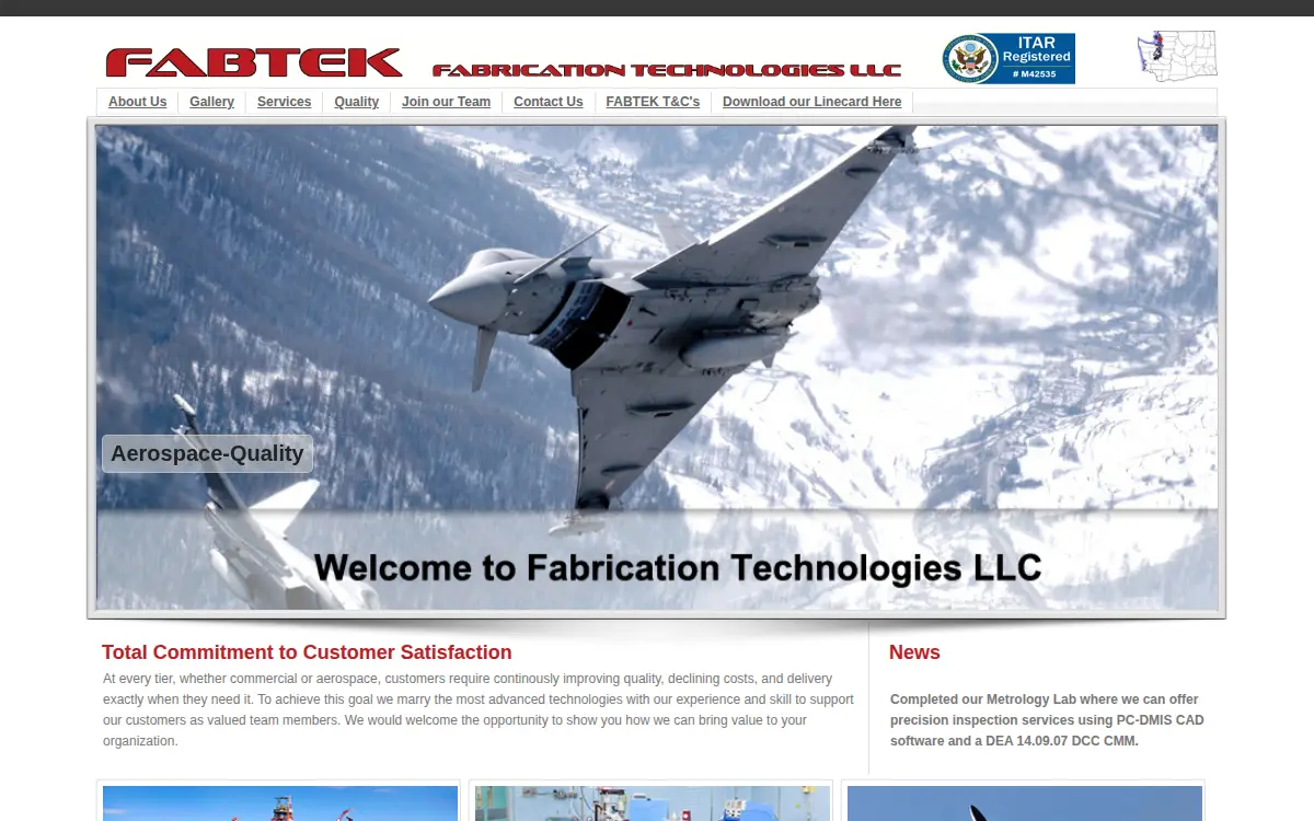 Homepage of Fabrication Technologies LLC