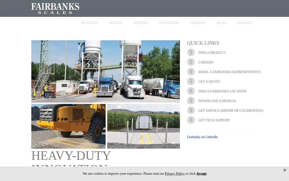 Homepage of Fairbanks Scales INC.