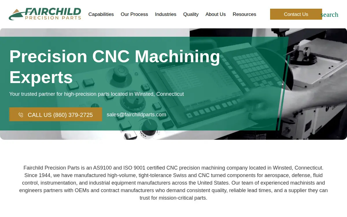 Homepage of Fairchild Industries INC