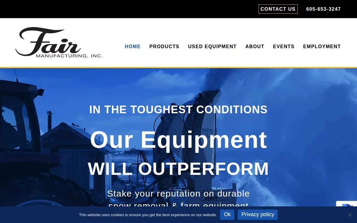 Homepage of Fair Manufacturing, INC.