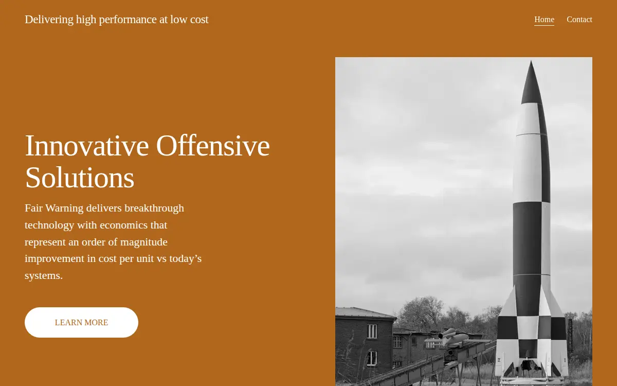 Homepage of Fair Warning LLC