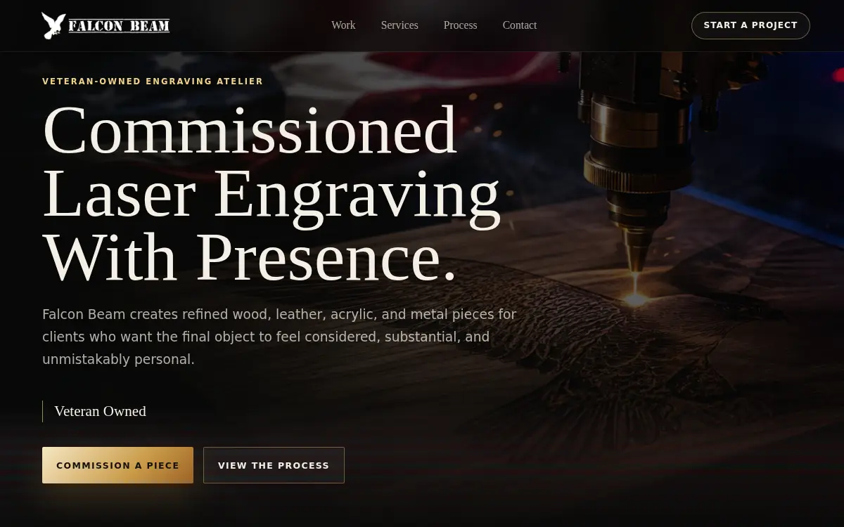Homepage of Falcon Byte LLC